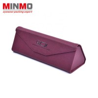 China new innovative product folding handmade sunglasses case,PU leather glasses case,triangle firmly handmade eyeglasses case