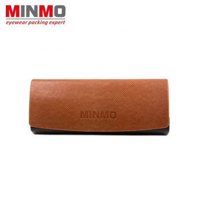 Danyang newest fashion custom Logo Pu leather handmade glasses case with magnetic closure