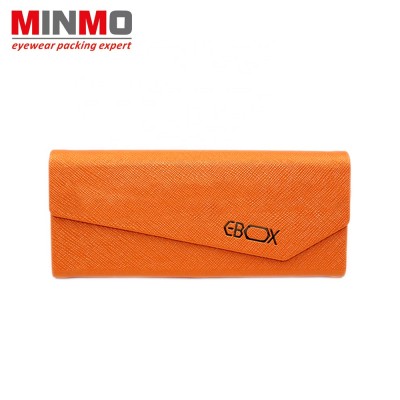 Danyang MINMO classical Pu leather triangle folding sunglasses case with custom Logo